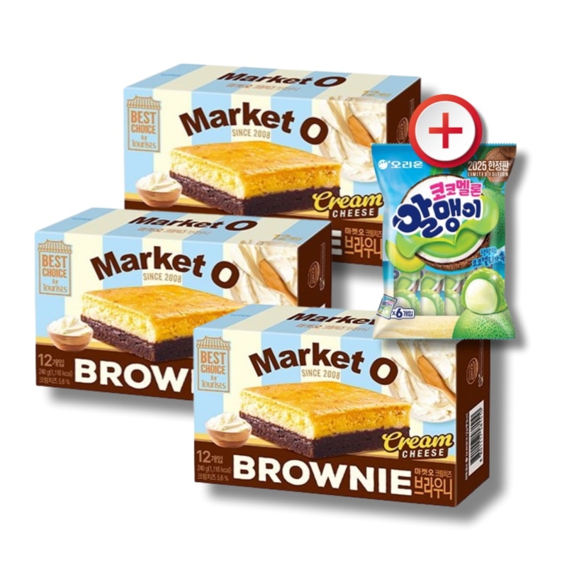 [韓国新商品菓子] クリームチーズ ブラウニー 240g (20g×12個入り)×3箱 GIFT 2025 limited edition オリオン ココメロンアルムエンイ 216g