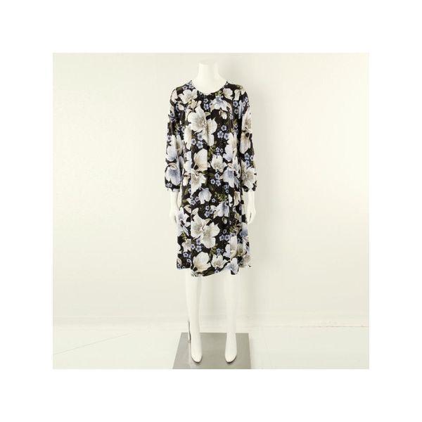 ワコールイベント 輸入ポリスパン大きな花柄の女性ガウン 女子ワンピースパジャマ SWGN356W BK C_P405951542