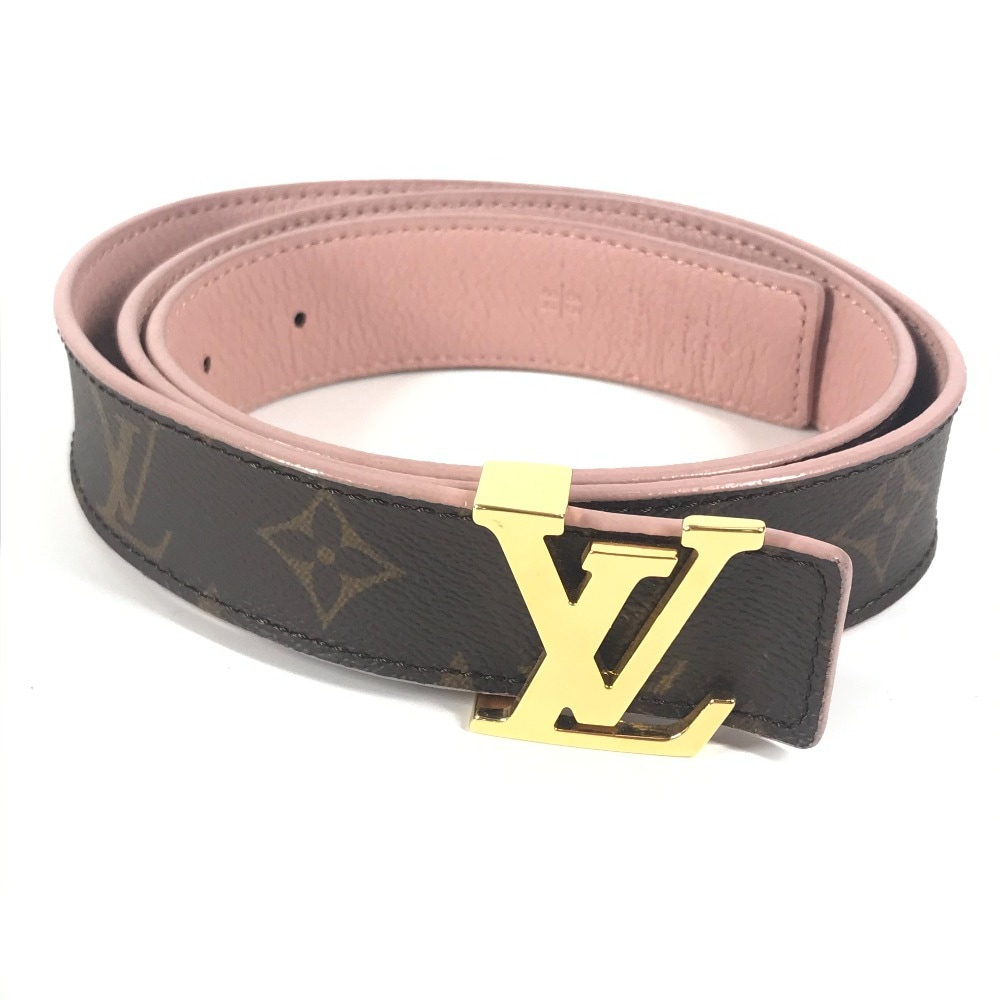 ベルト M9052V サンチュール LV イニシャル モノグラム モノグラム リバーシブル モノグラムキャンバス ブラウン