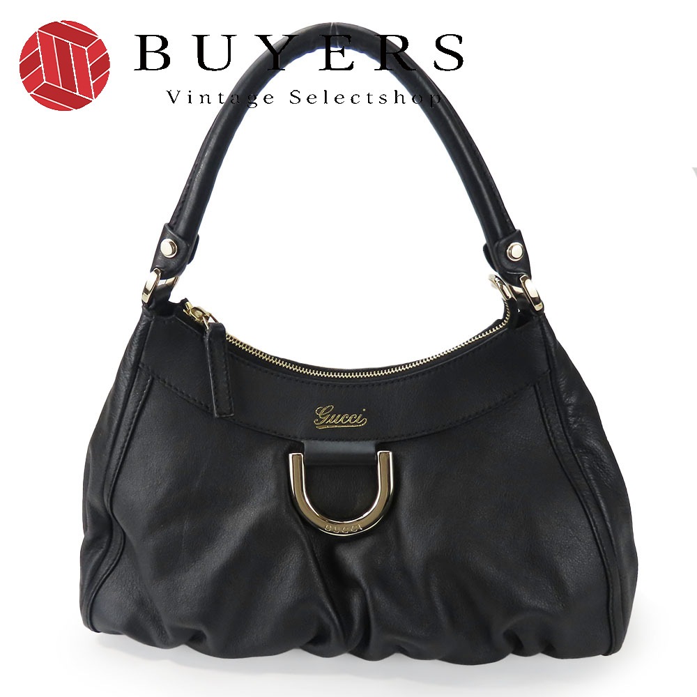 中古 ハンドバッグ 190525 アビー レザー ブラック ゴールド金具 肩掛け ワンショルダー 普段使い レディース 女性