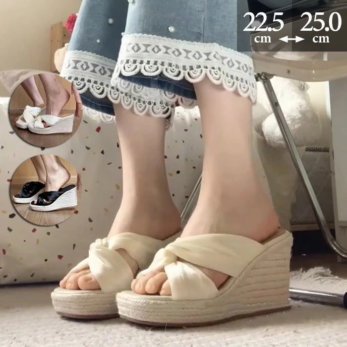 サンダル 厚底 ウェッジソール エスパドリーユ レディース スクエアトゥ 美脚 通勤 OL オフィス 女性 靴 20代 30代 40代 22.5/23.0/23.5/24.0/24.5/25.0 5,483円