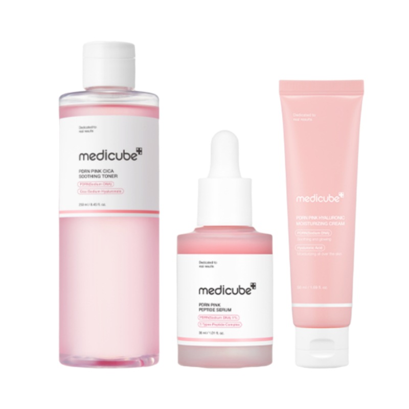 【3点セット】 PDRN トナー250ml + アンプル30ml + クリーム50ml /【3箱セット】 PDRN ピンク ワンデイセラム 1.5ml×30本