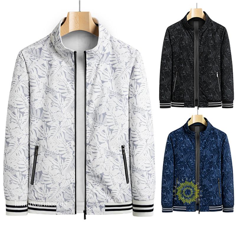 ジャケット メンズ ブルゾン 総柄 スイングトップ 裏メッシュ 春物 スタンドネックジャケット ジャンパー アウター 軽量
