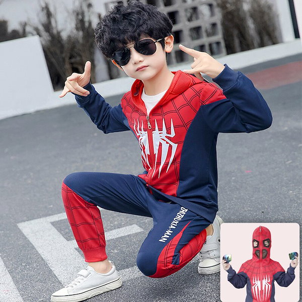 スパイダーマン パーカートップス アウター 子供服 2点セット