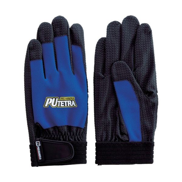 （まとめ）富士グローブ PUテトラ TE-007 ブルー L 0911 1双 [x5セット]その他