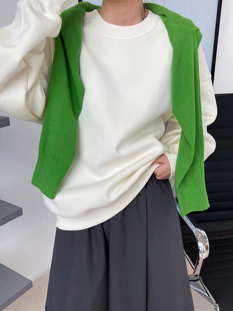 韓国 パーカー韓国版chicゆったりパーカー レディース衛衣長袖プルオーバーダウンを厚くするワインレッドの衛衣スウェットパーカー