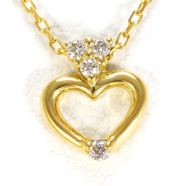 アーカー K18YG ネックレス ダイヤ 0.02 総重量約1.0g 約40cm ジュエリー 中古