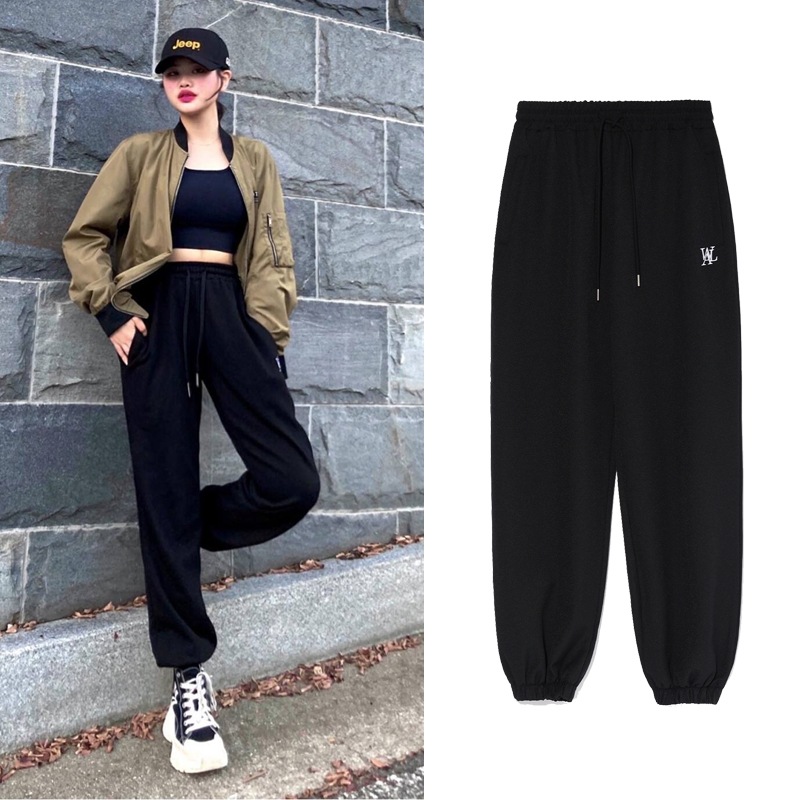 韓国の人気商品 ウーアロン Signature summer jogger pants (SE2WJG435BK) ダンサー ダンス レディース ダンスウェア ジョガーパンツ hiphop