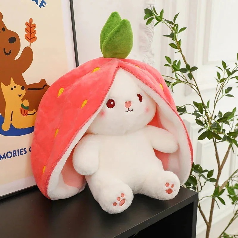 【公式正規品！3日出荷】いちごウサギ人形 にんじんウサギ人形 人形 かわいいフルーツ 小さな白いウサギのぬいぐるみ 枕
