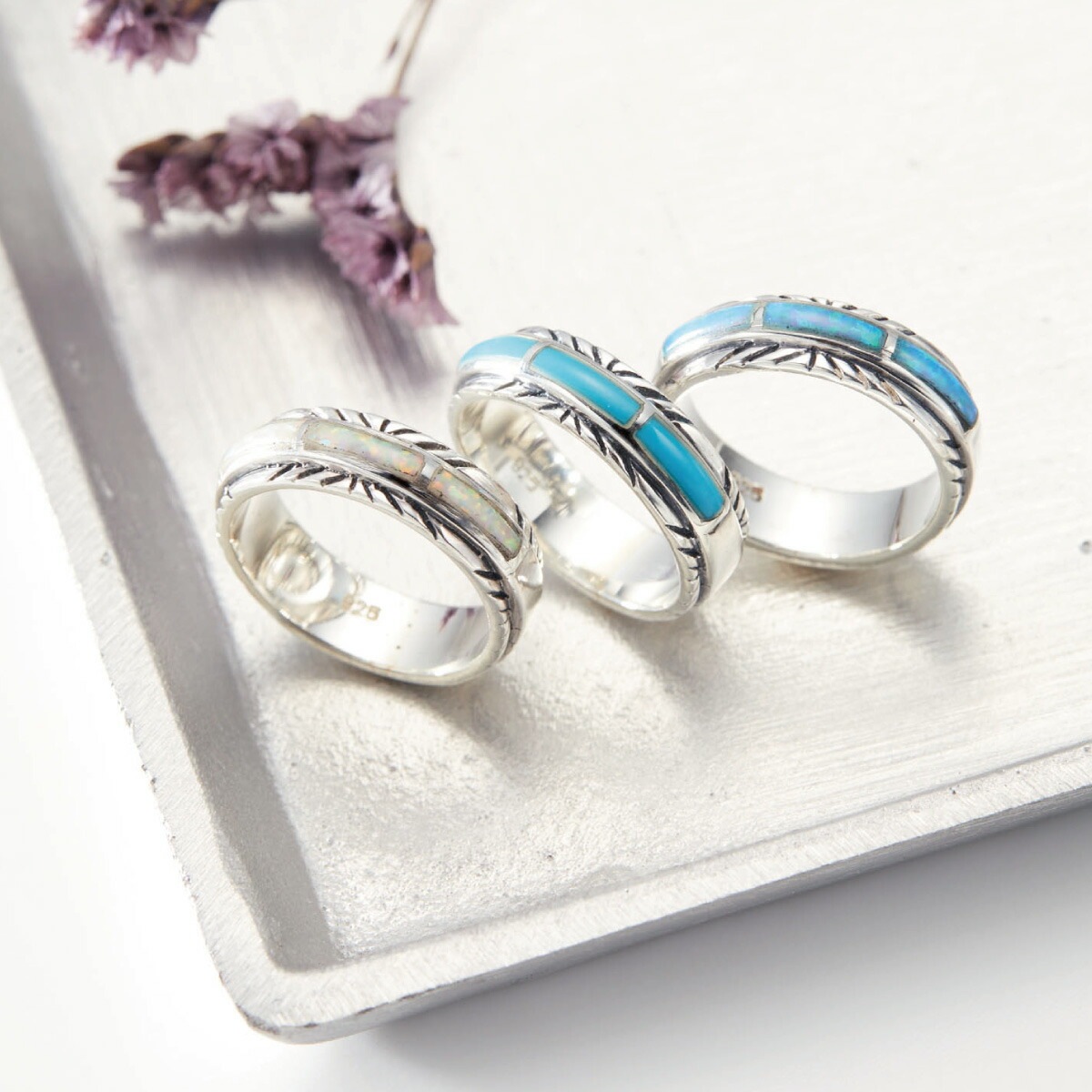 リング レディース メンズ シルバー925 オパール ネリターコイズ インディアンジュエリー 5,112円