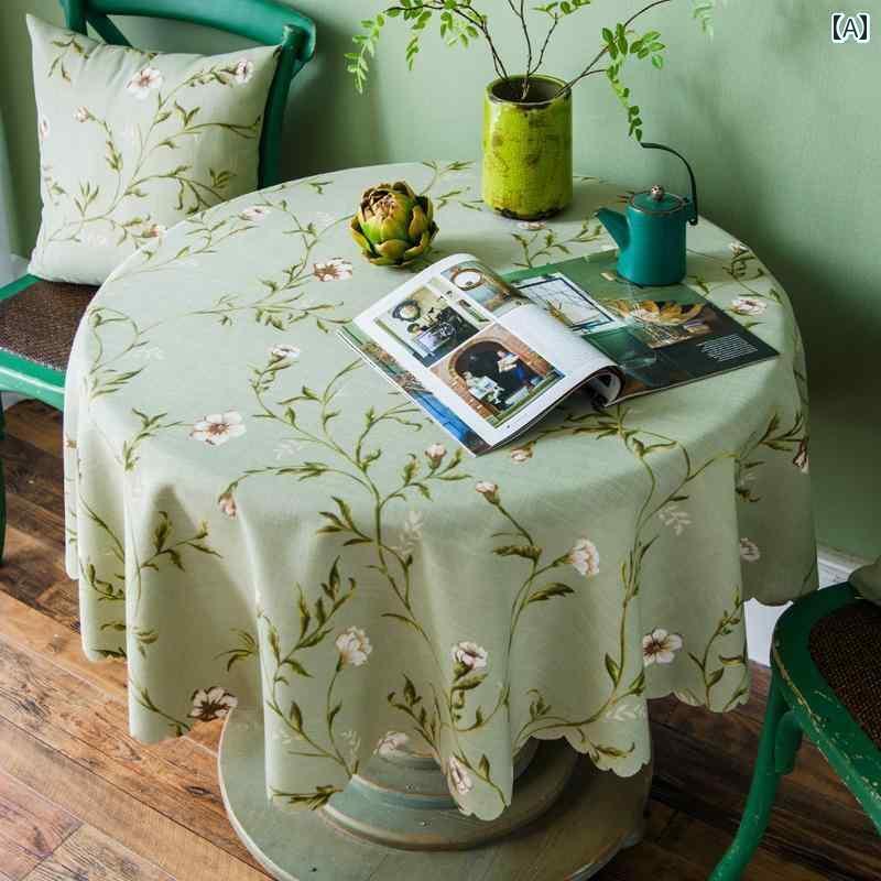 テーブルクロス おしゃれ インテリア ティー コーヒー カバー 家庭 レストラン カフェ 喫茶店 ダイニング ラウンド 生地 綿 小さめ フレッシュ ラウンド ホーム アメリカン ダイニング ラウンド