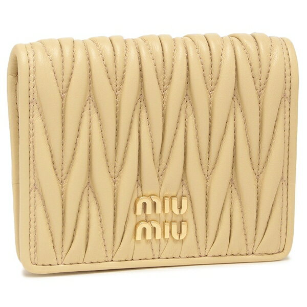 二つ折り財布 マテラッセ ベージュ レディース MIU MIU 5MV204 AFPP F0K57
