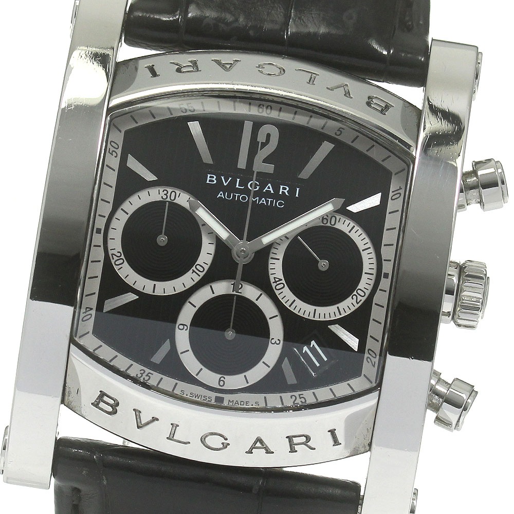 ブルガリ BVLGARI AA48SCH アショーマ クロノグラフ デイト 自動巻き メンズ _839552【中古】