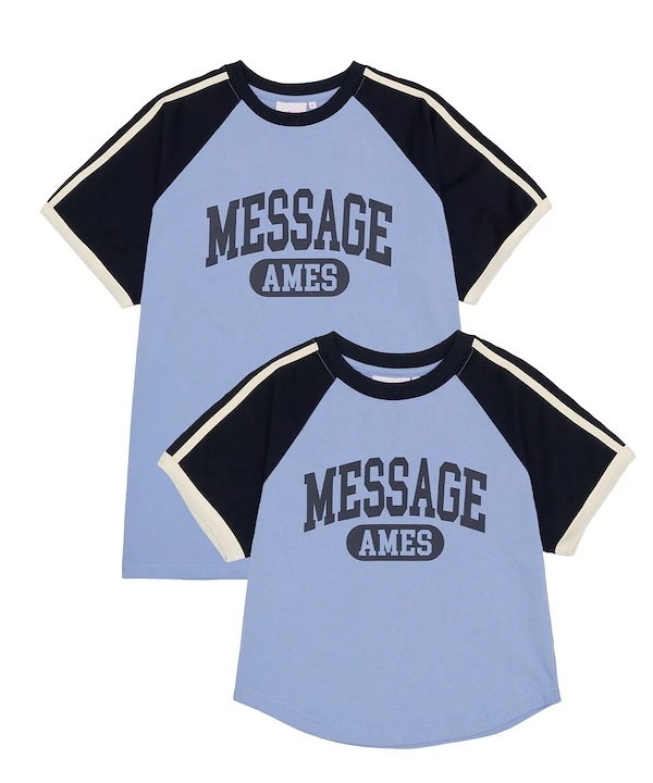 ★AMES-WORLDWIDE★LINETAPE RAGLAN LONGSLEEVE TEE BLUE★人気 Qoo10 AMES-WORLDWIDE LINE TAPE RAGLAN ロゴ
