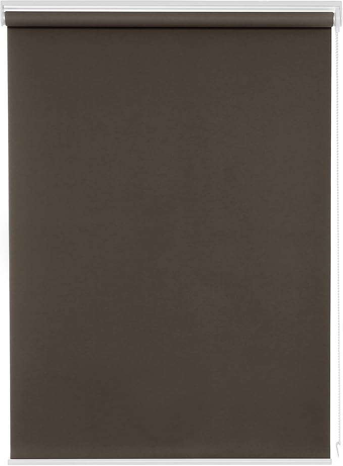 ロールカーテン 幅160cm 丈220cm ブラウン 1級遮光 断熱 遮熱 防寒 防音 UVカット 表裏同色