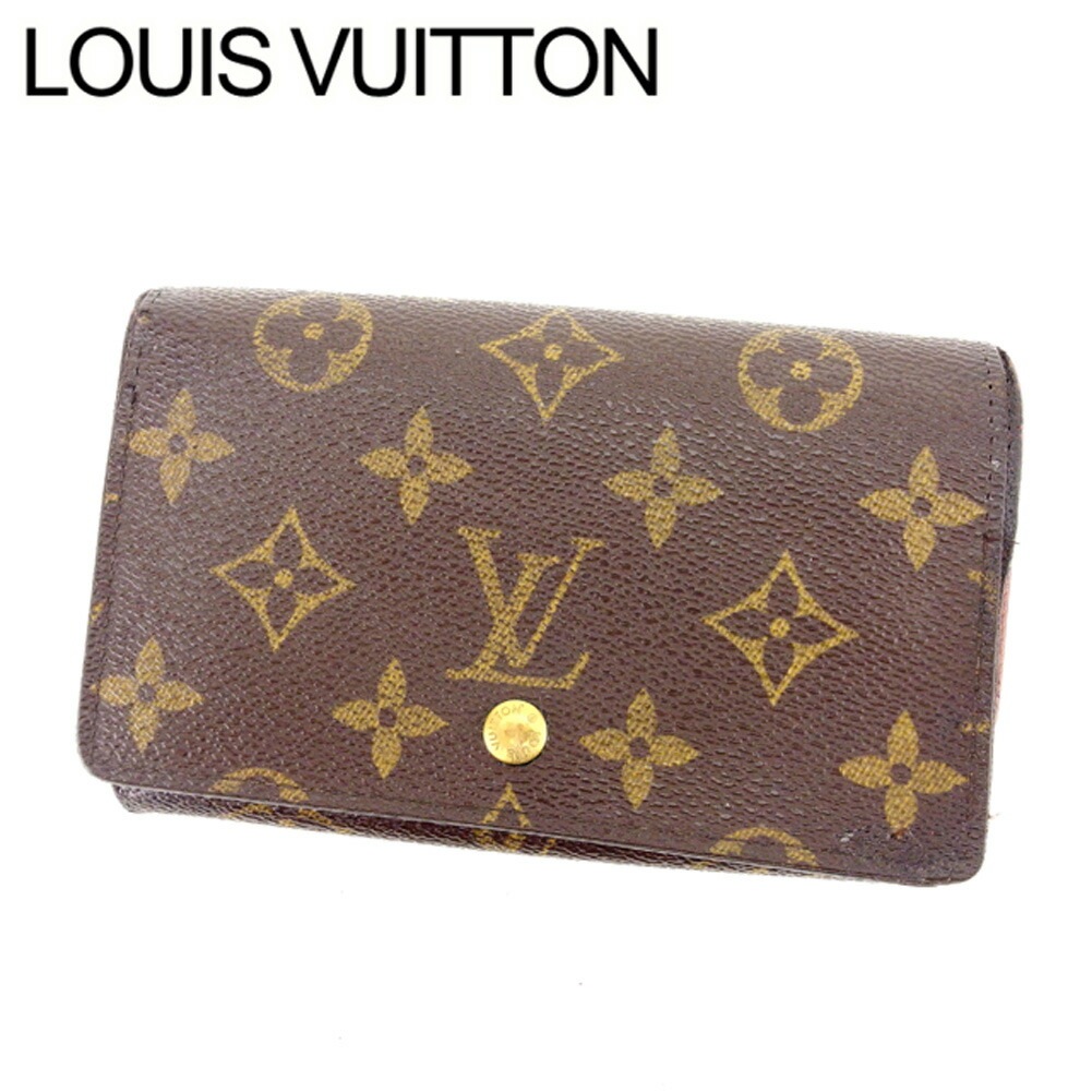 L字ファスナー財布 二つ折り モノグラム ポルトモネビエトレゾール ブラウン 中古