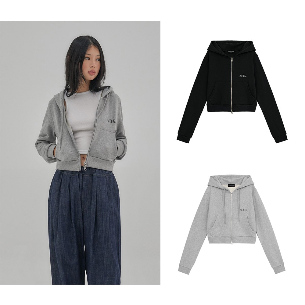 ACVRクロップツーウェイフードジップアップ(2色)韓国の人気ブランド 韓国ストリートファッション 韓国ファッションスタイル