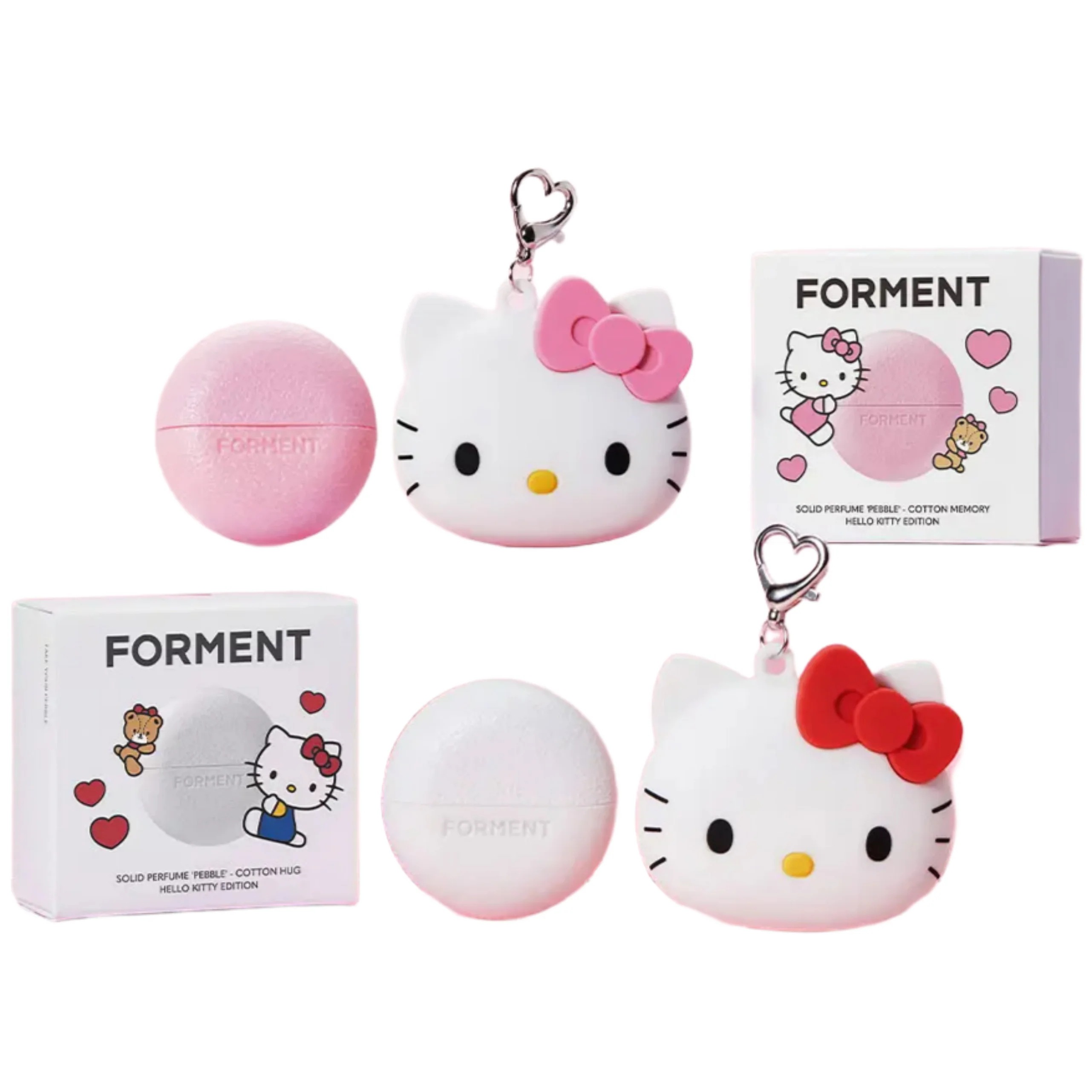 [26年2月NEW/コラボ]ポメント ソリッドパフューム コットンメモリー／コットンハグ ハローキティエディション（＋ハローキティキーホルダー）