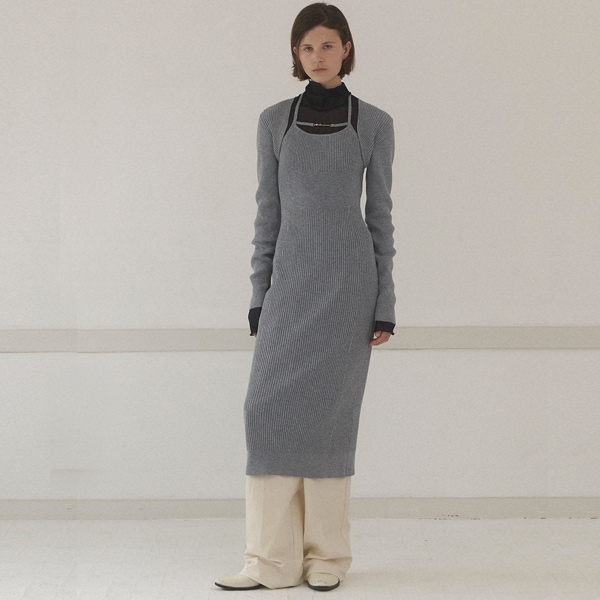 [NAIN] (OP-6215)ASHA BOLERO WOOL KNIT DRESS