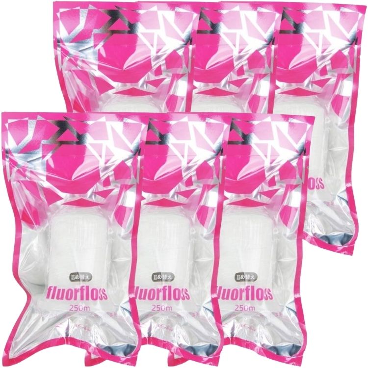 6個セット オーラルケア フロアフロス 250m 詰め替え用 デンタルフロス