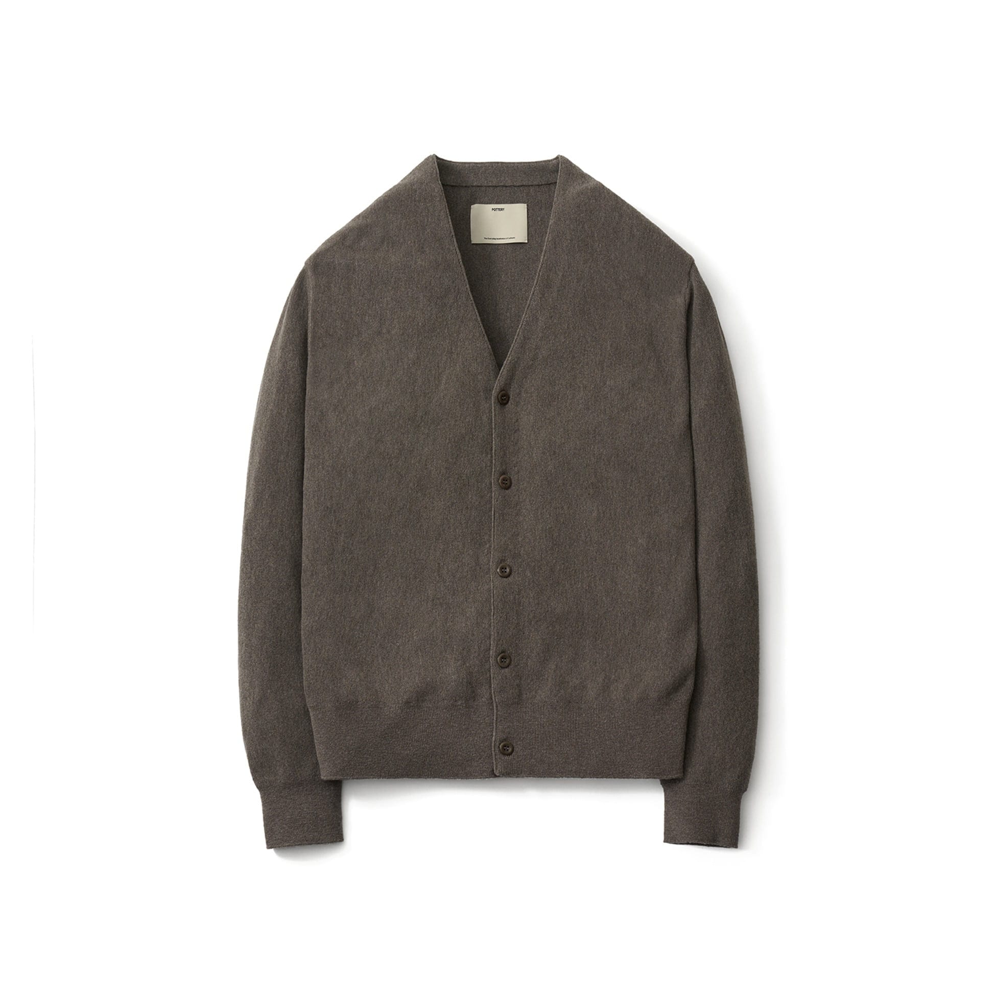 【POTTERY】 REVERSE WEAVE COMFORT CARDIGAN : BROWN