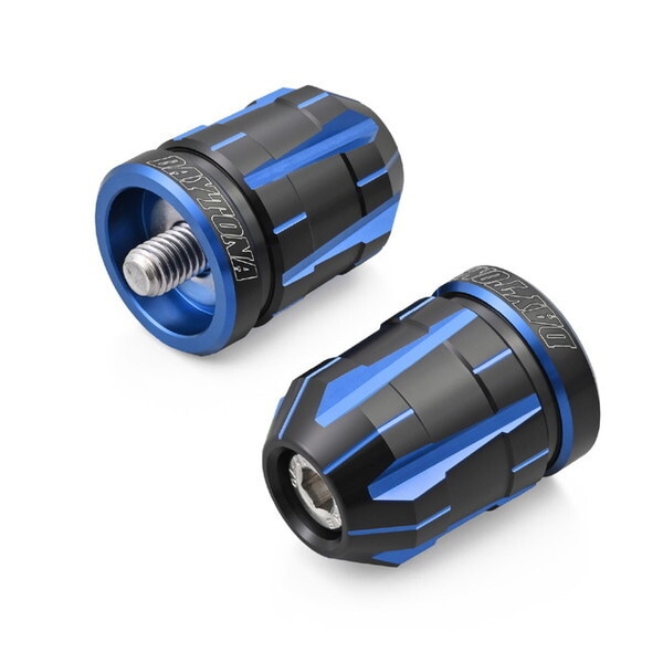 D42207 PREMIUM ZONE バーエンド カワサキ(M8)用 TECHNO ブルー