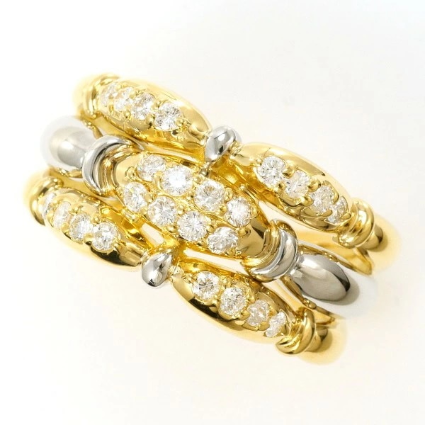 K18 18金 YGWG リング 13.5号 ダイヤ 0.51 カード鑑別書 ジュエリー 中古