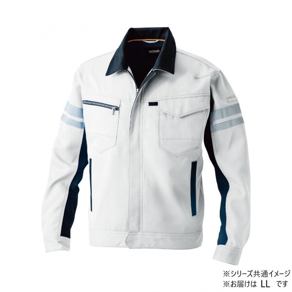 9664 長袖ブルゾン(反射材付き) LLサイズ シルバーグレー(22) SOWA