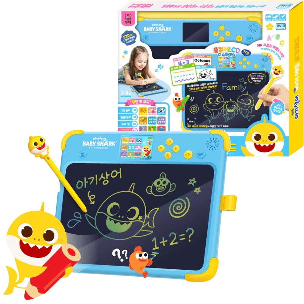 ピンキッツ 赤ちゃんサメ アイエデュ 書くパッド ハングル 数字 英語 ドローイングパッド おもちゃ