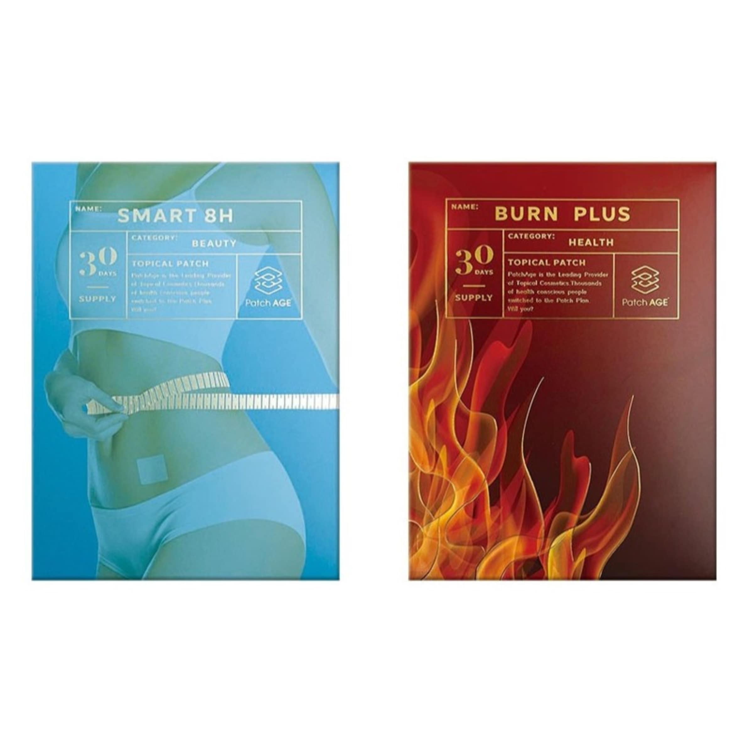 【正規品】PatchAGE ボディケア スマート8H＋バーンプラス セット 貼るタイプ ボディケア用パッチ 8時間用＋プラスケア 毎日のボディケア習慣に セット販売