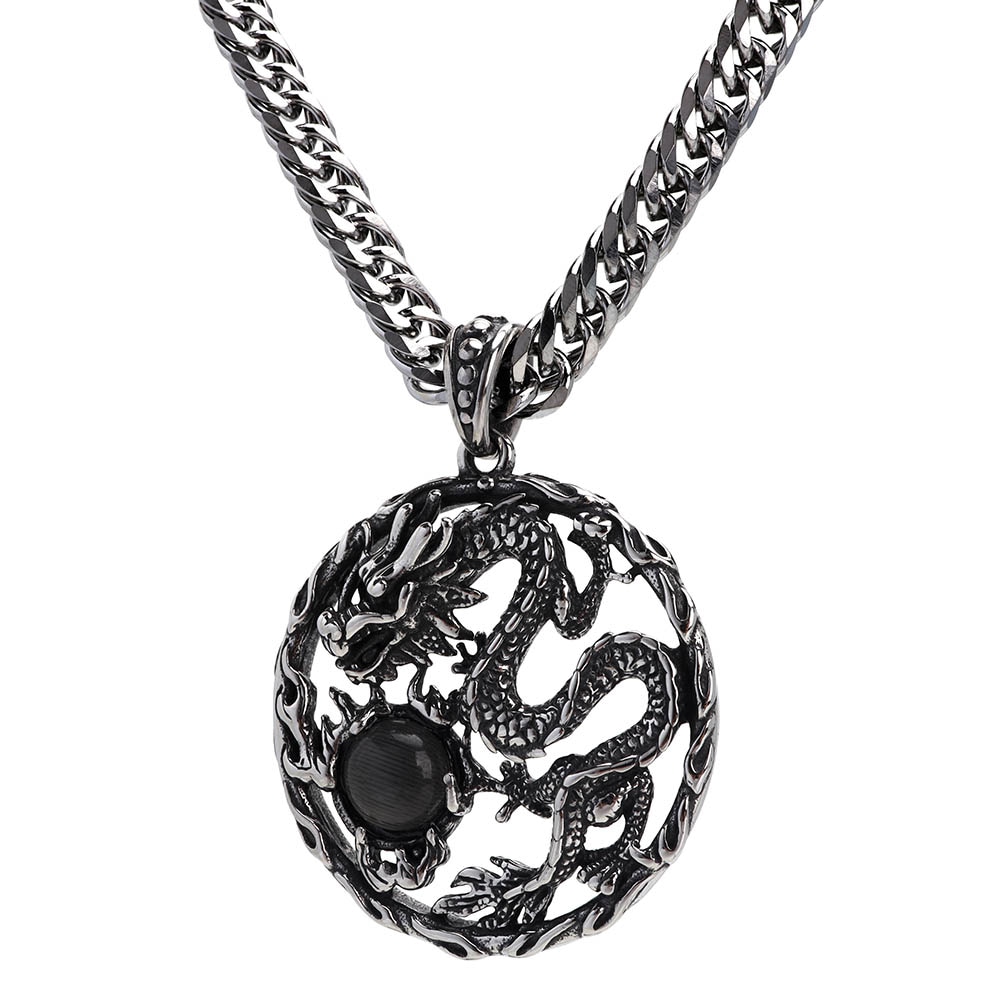 ドラゴンメダル＆ダブル喜平ネックレス [n873-n348-6mm]