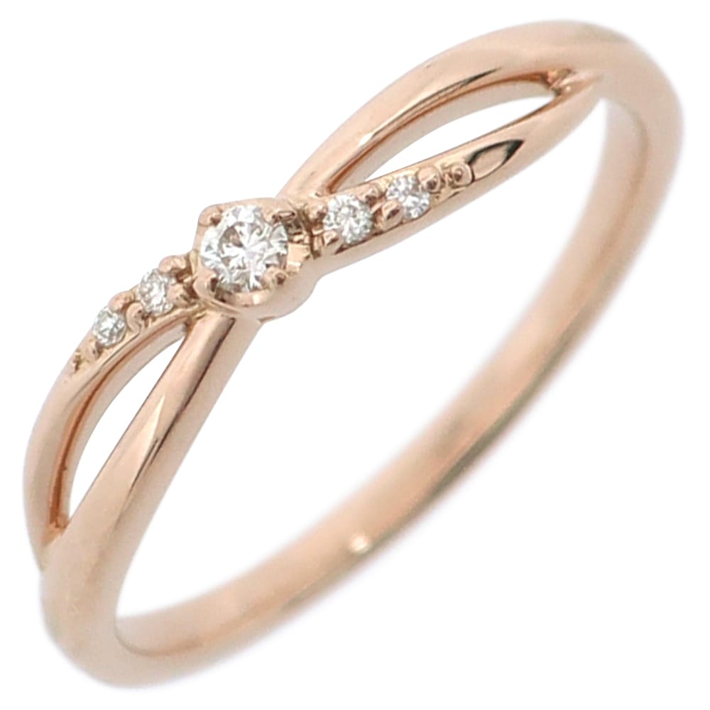 ダイヤモンド リング・指輪 K18ピンクゴールド ダイヤモンド 11号 約1.9g レディース 中古品 Aランク