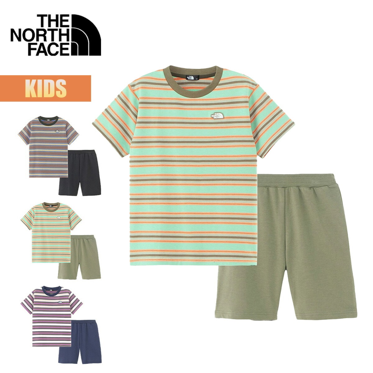 上下セット キッズ 半袖 Tシャツ ショートパンツ ショートスリーブボーダーテントティー