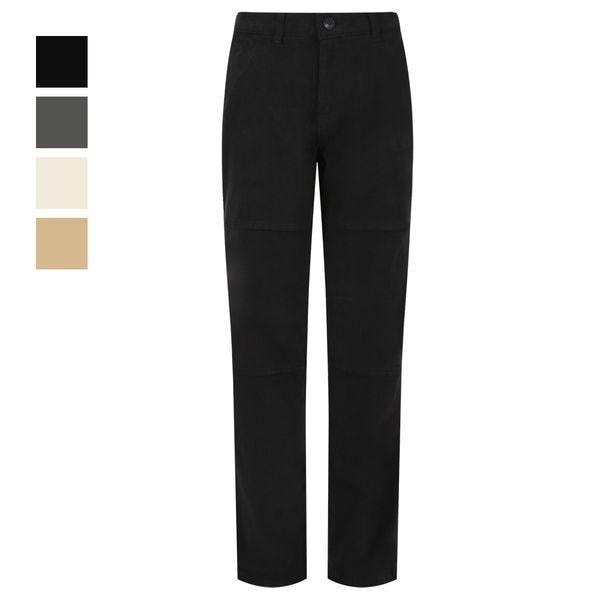 メンズ 裁ち切り 薄起毛 バンディング ストレートフィット スパンデックス コットンパンツ NE PTK Q029 ブラック_P409227042