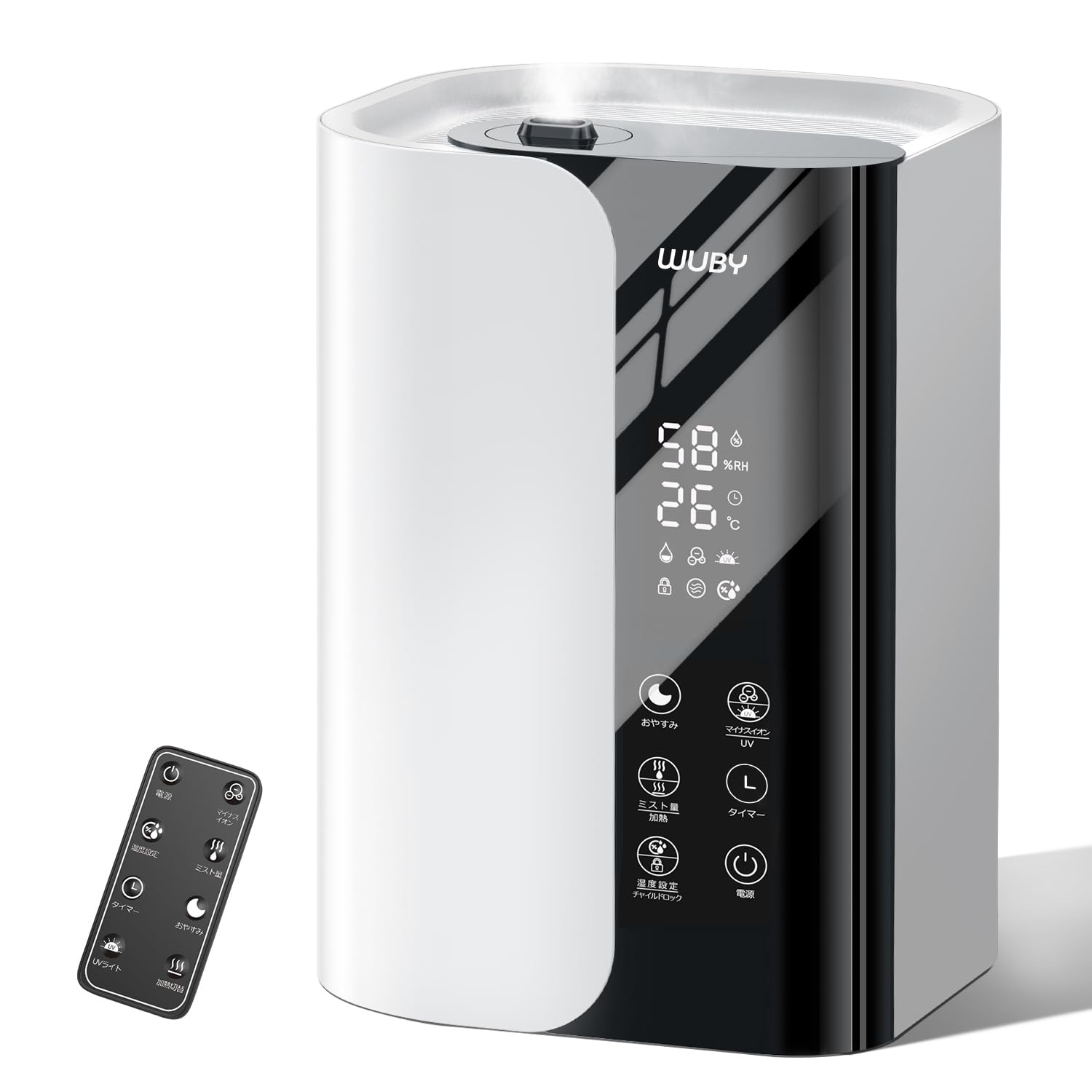 加湿器 大容量 6L 【2025年新モデル・5重除菌・加熱式】 超音波式 加湿器 卓上 ハイブリッド式 アロマ対応 上から注水 マイナスイオン 空気清浄機能 100℃高温除菌 UVライト 6段階加湿量