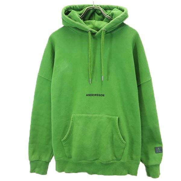 長袖 スウェットパーカー M グリーン 裏起毛 メンズ