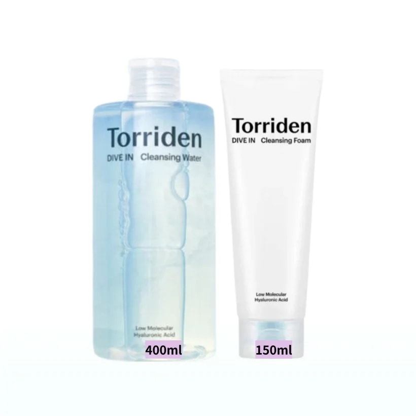 [クレンジングウォーター + クレンジングフォーム] ダイブイン低分子ヒアルロン酸クレンジングウォーター 400ml +クレンジングフォーム 150ml 韓国コスメ ヒアルロン酸 肌の保湿 おすすめ
