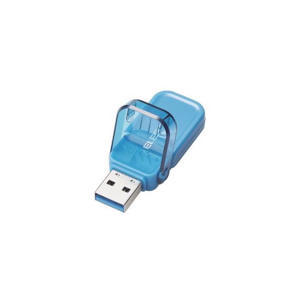 MF-FCU3128GBU USBメモリー USB3.1(Gen1)対応 フリップキャップ式 128GB ブルー メーカー直送