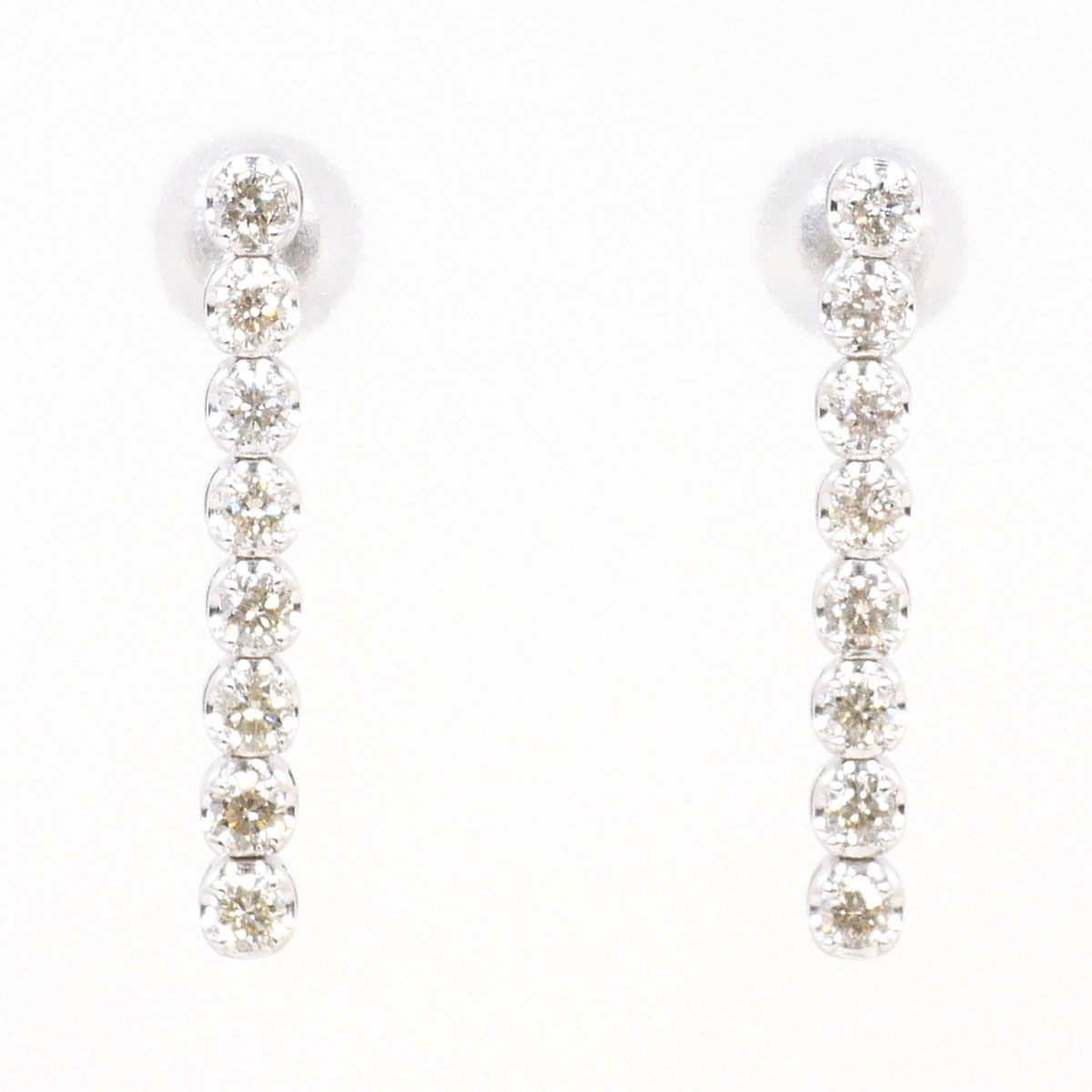 K18 18金 WG ホワイトゴールド ピアス ダイヤモンド 0.25ct 総重量約1.2g 中古