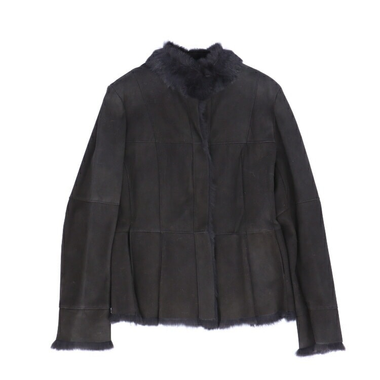 ⭐d.i.a. ⭐ラビットファー付き⭐ブラックジャケット⭐Fサイズ⭐ NEW!!!【666 LEATHER WEAR】ビッグサイズ44