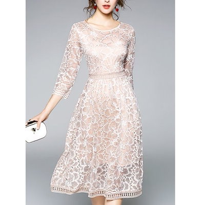 Qoo10 総レースワンピース 結婚式 楽ちんコーデ レディース服