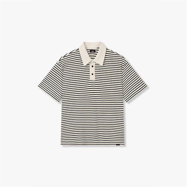 [MEN] ストライプカラー半袖Tシャツ91M6222333 2種択1