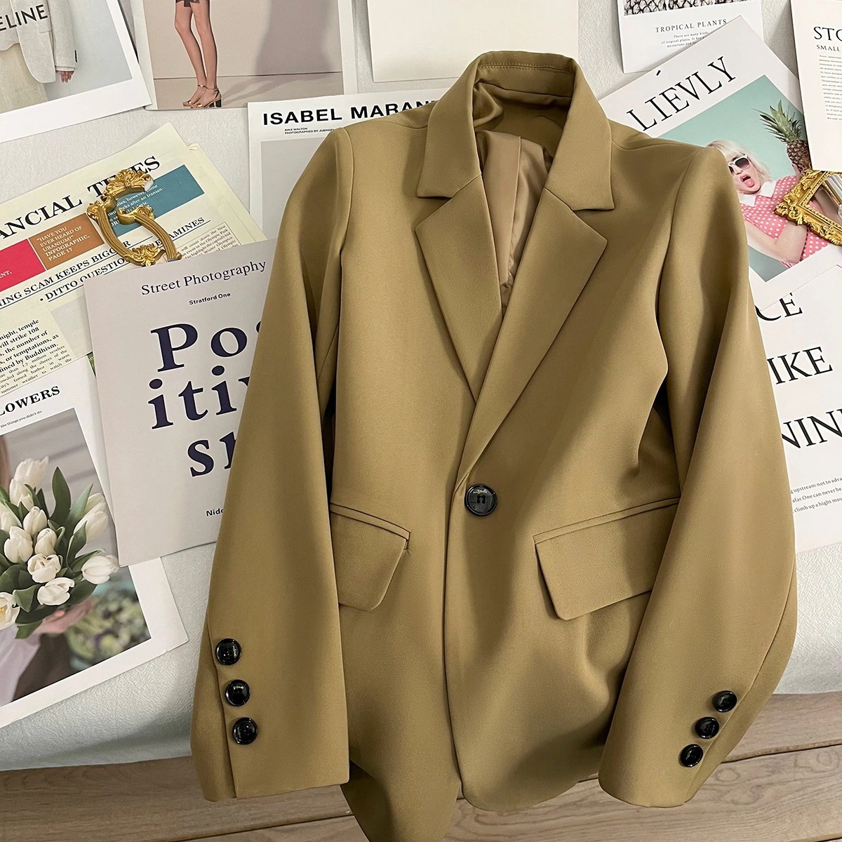 春 新作 スーツジャケット スーツ ジャケット 女性用 カジュアル 無地 レディースファッション