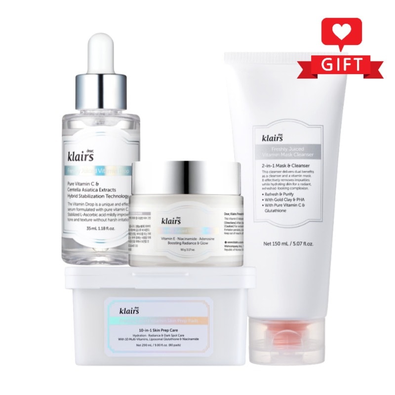 フレッシュリー ジュースド ビタミン4点セット（クレンジングパック150ml+ドロップ35ml+Eマスク90g+パッド80枚） / くすみケア / 水分補給 / 肌リセット