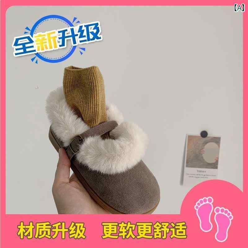 キッズ ジュニア シューズ 靴 韓国 子供 革靴 裏起毛 女の子 ラウンドトゥ 赤ちゃん 冬 韓国 綿 暖かい 柔軟 快適