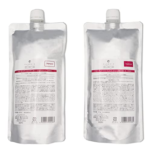 【Rusionセット】DEMI デミ フローディア シャンプー ディープモイスト 詰め替え 450ml & トリートメント 詰め替え 450g 詰め替え用 レフィル リニューアル版 FLOWDIA D
