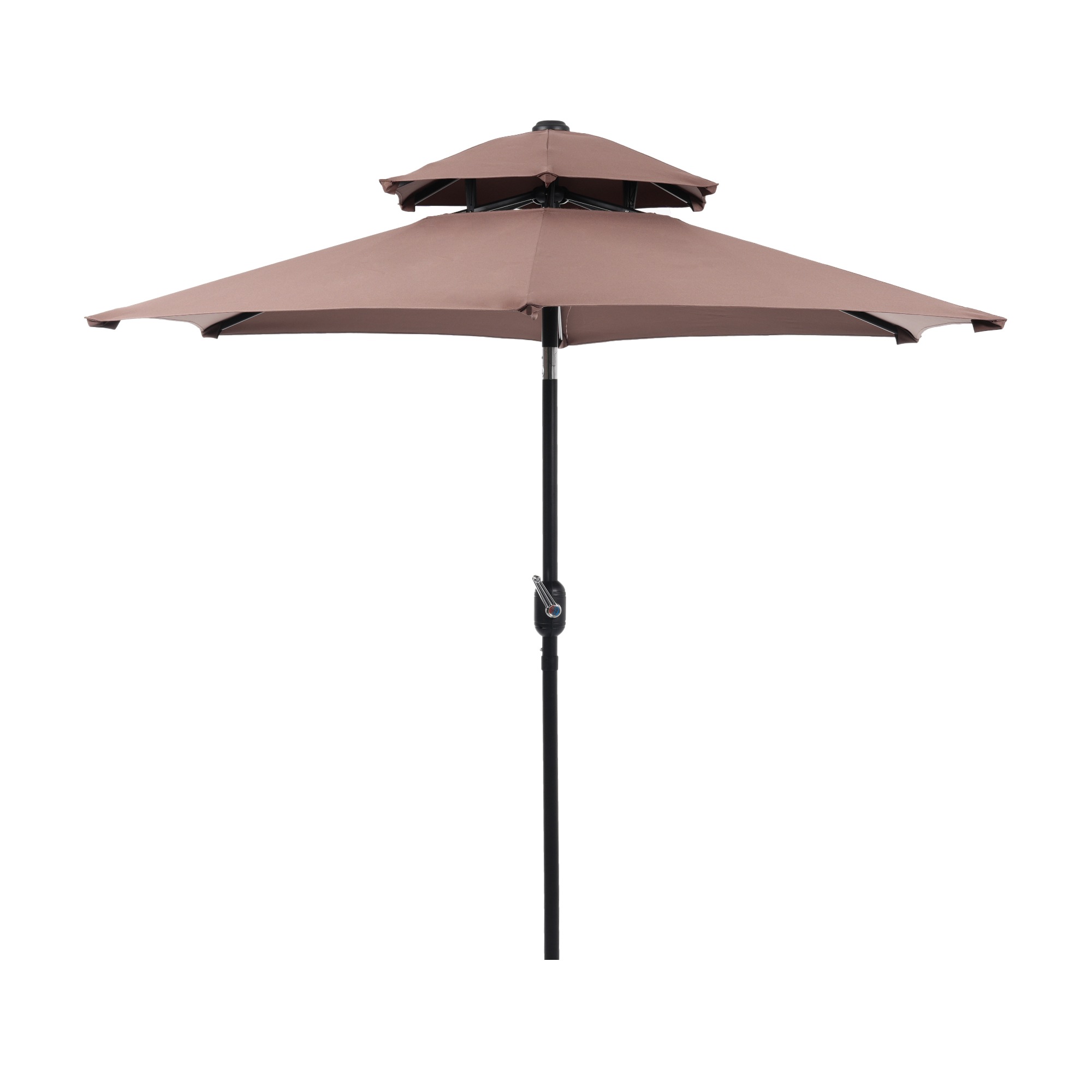 【ブラウン・シンプルデザイン・直径220cm 】パラソル単体 30+UPF紫外線対策 角度調整 パラソルセット ベース パラソル ガーデンパラソル