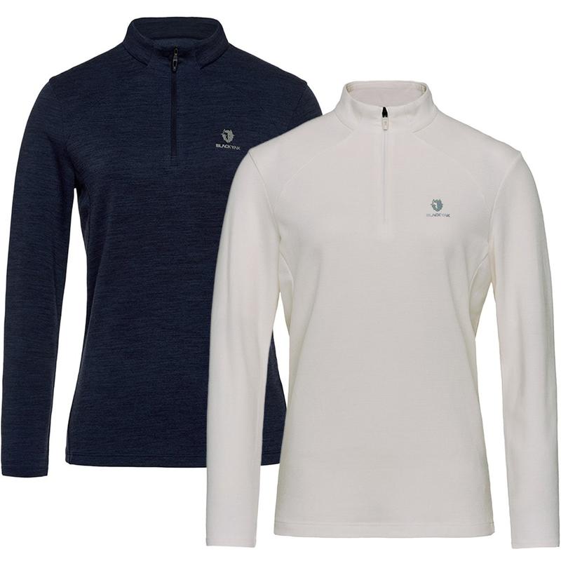 25年秋の新作 女性用トレッキング/登山機能性メリノウールジップアップ長袖Tシャツ 1BYZTFU507