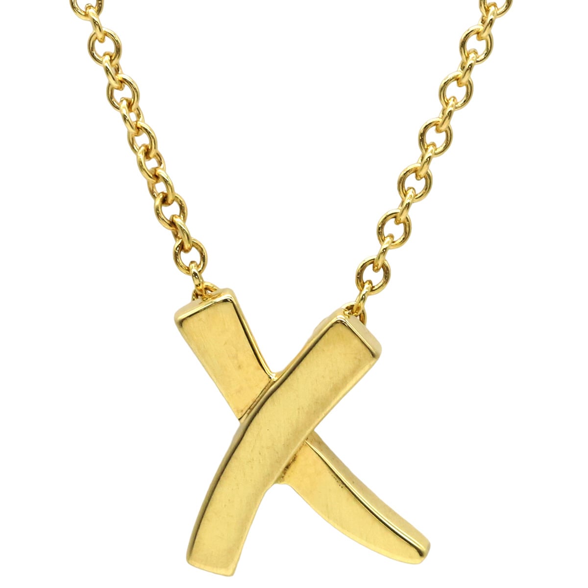 ティファニー Tiffany & Co ネックレス Xペンダント キス K18YG イエローゴールド パロマピカソ 【保存袋】【中古】