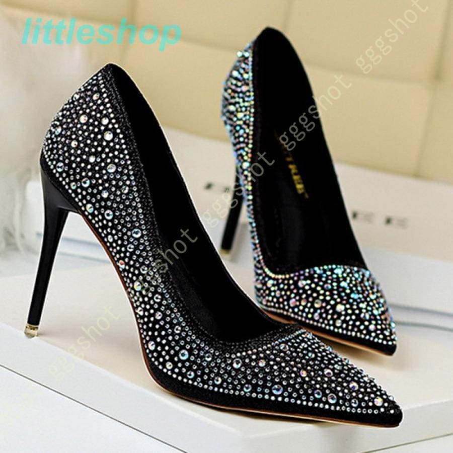 急速出荷スタイルアップ！ヒールパンプス キャバ パンプス ヒール キャバ 厚底パンプス パンプス 靴 レディース ポインテッドトゥ きらきらラインストーン 前厚ストーム キャバ嬢 ヒール orang